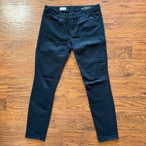 Gap 1969 Black Always Skinny Polka Dot Jeans Size 28